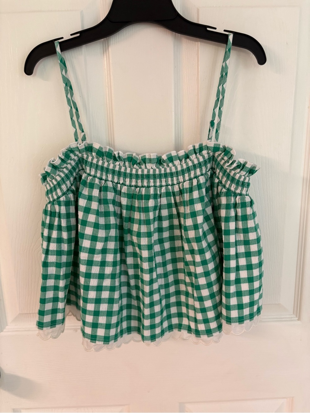 NEW American Eagle Outfitters Green and White Gingham Camisole